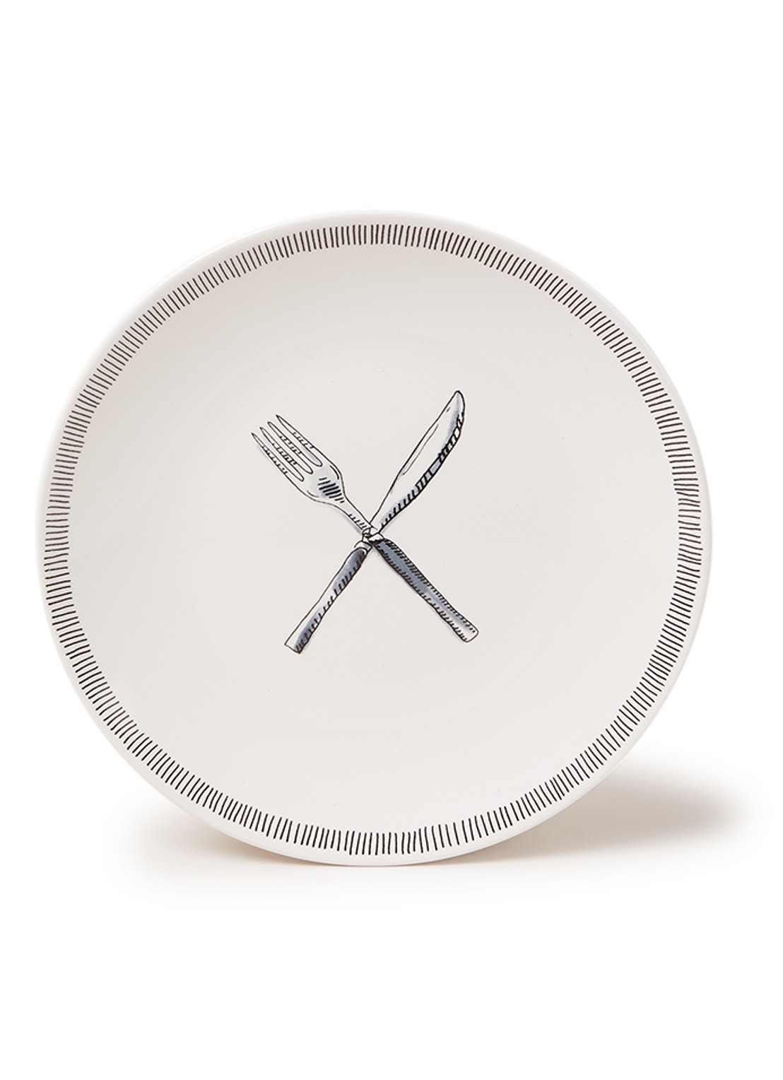 Blond Amsterdam X Noir Fork & Spoon ontbijtbord 22 cm  - voorkant gebroken wit