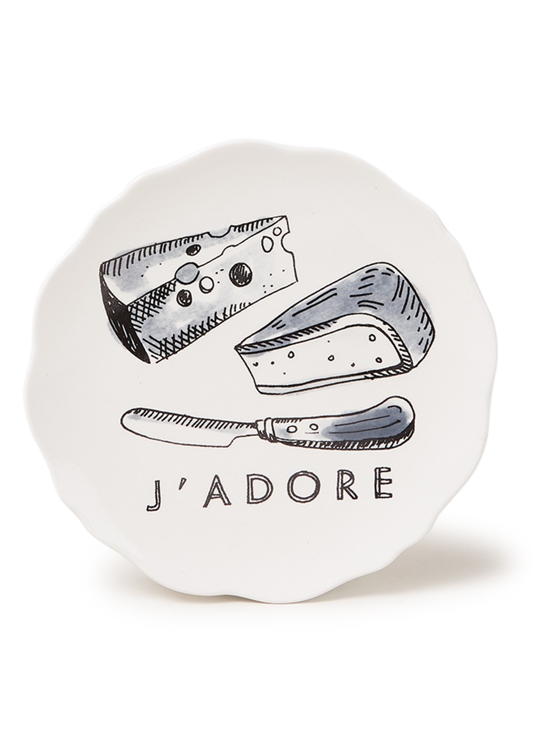 Blond Amsterdam X Noir J'Adore gebaksbordje 15 cm - voorkant 2 gebroken wit