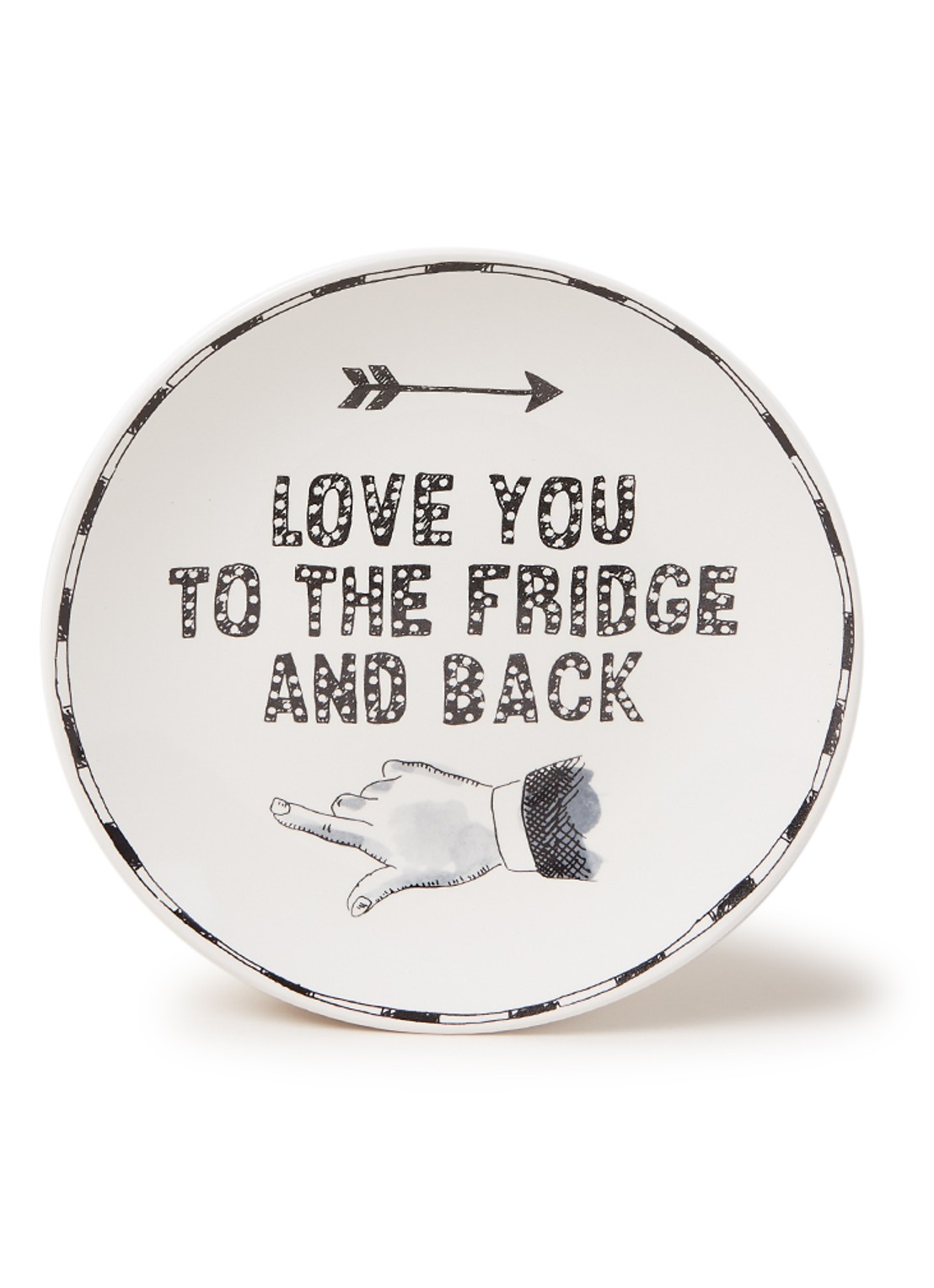 Blond Amsterdam X Noir Love You ontbijtbord 22 cm  - voorkant 2 gebroken wit