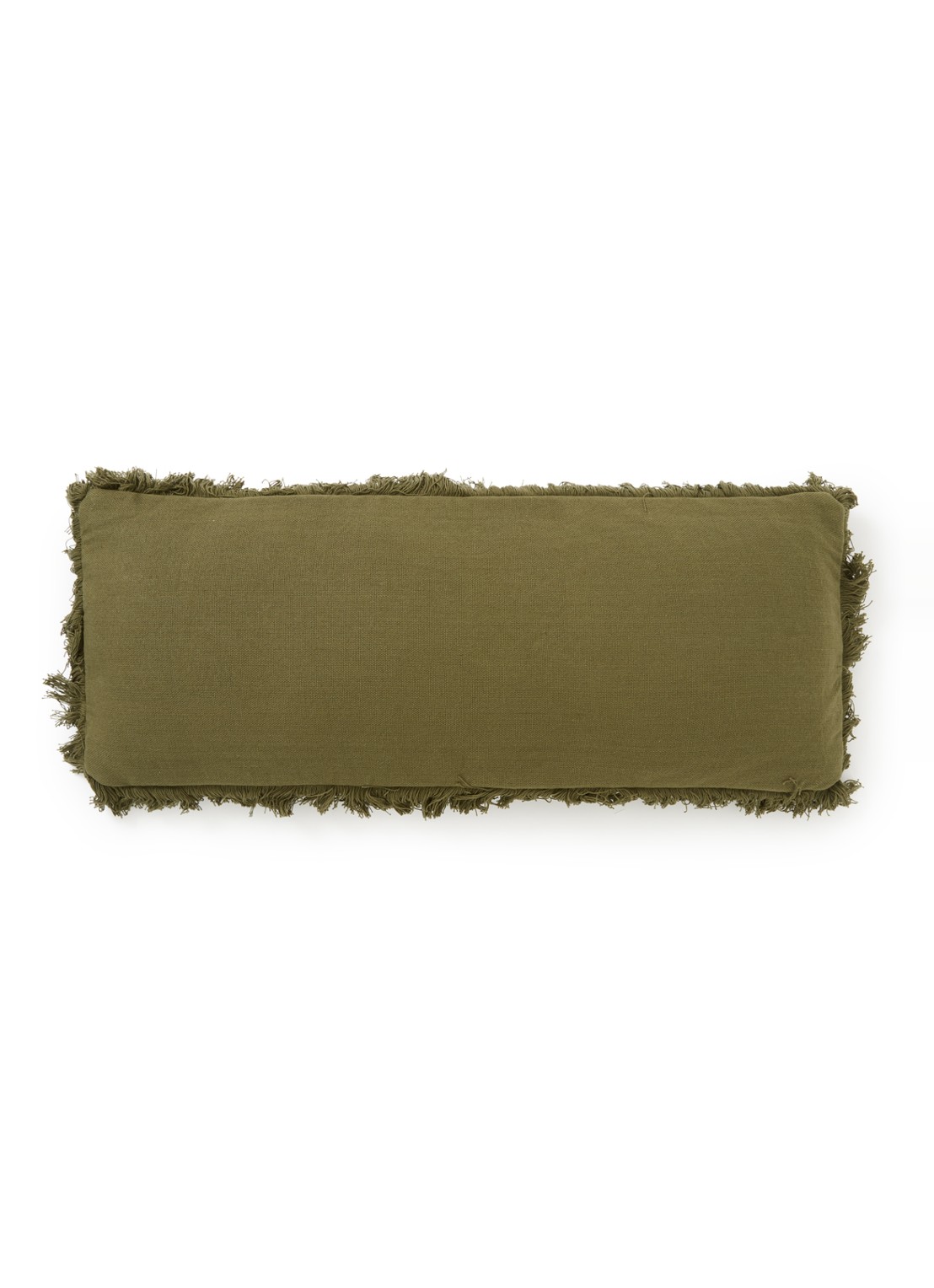 Bloomingville Dee sierkussen 90 x 35 cm - voorkant 2 legergroen