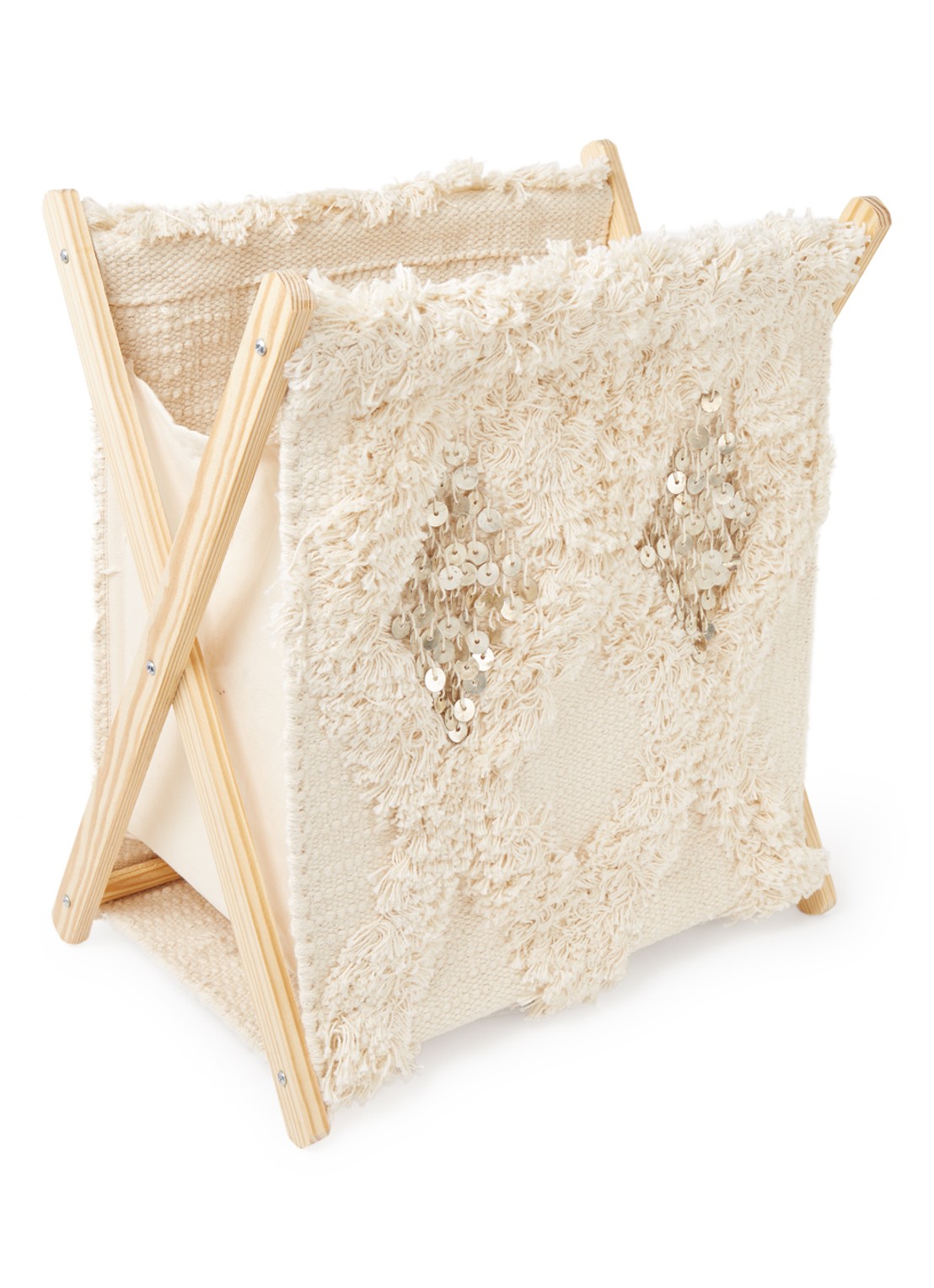 Bloomingville Drake wasmand 38 x 30 cm - voorkant creme