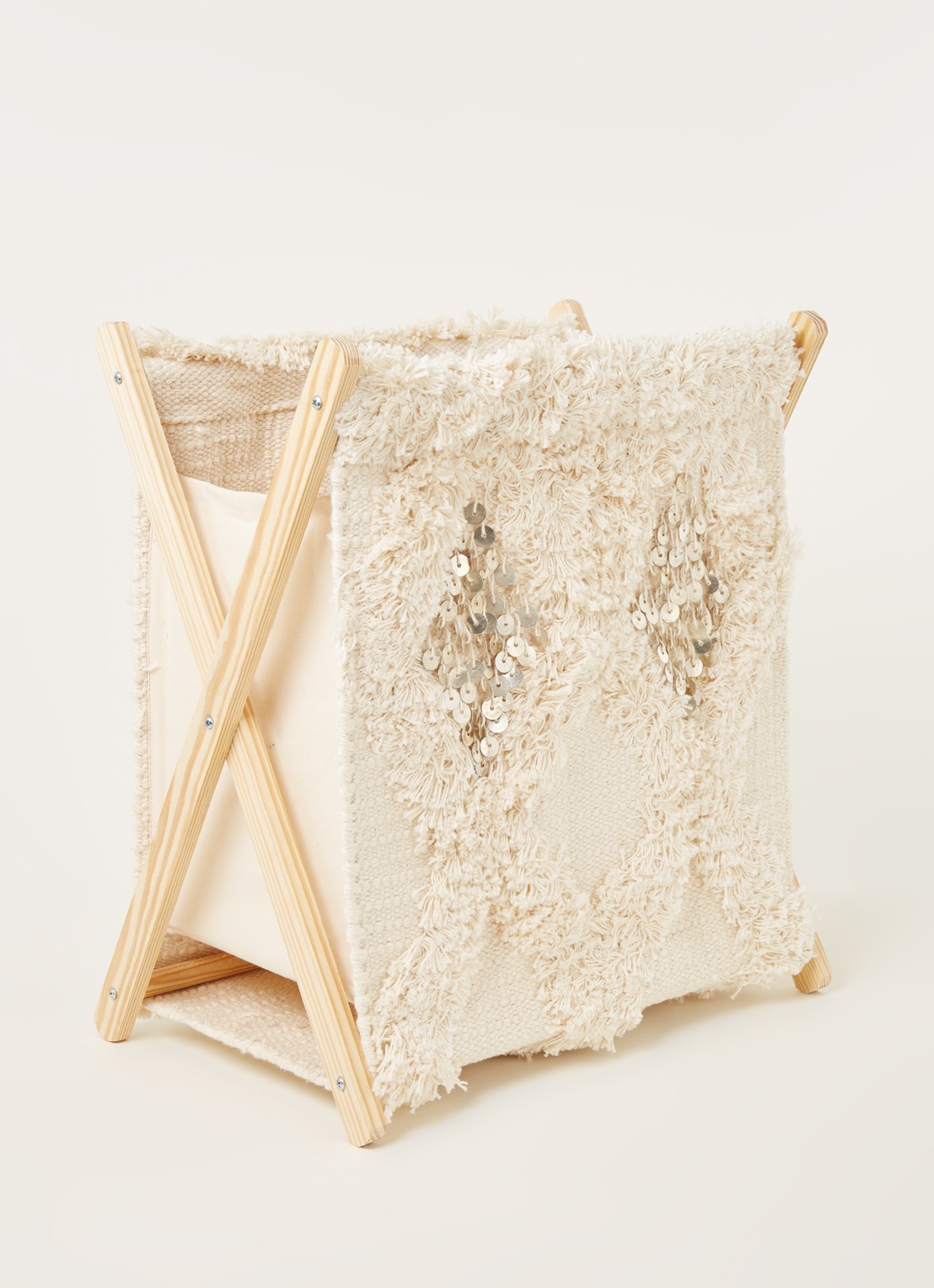 Bloomingville Drake wasmand 38 x 30 cm - voorkant 2 creme