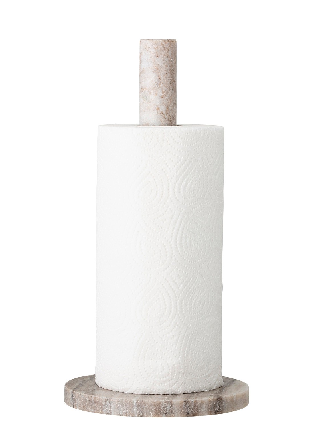 Bloomingville Emy keukenrolhouder van marmer 30 cm - voorkant 2 naturel