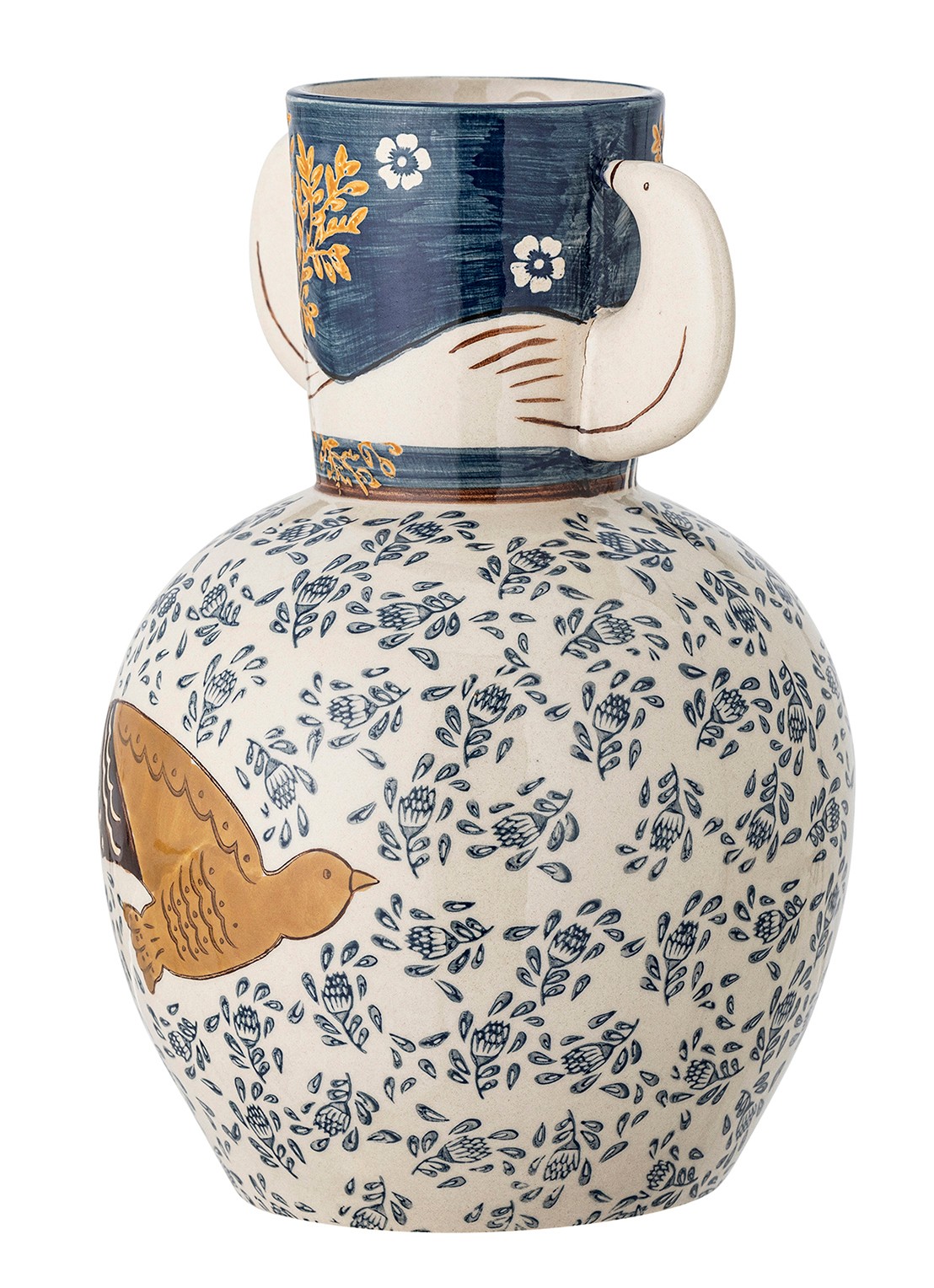 Bloomingville Hezha vaas 23,5 cm - detail blauw