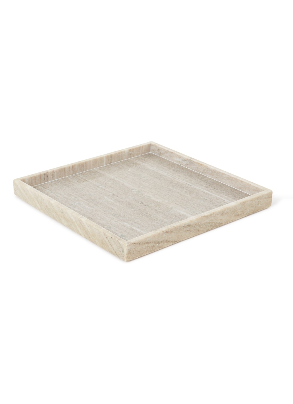 Bloomingville Majsa opbergschaal van marmer 35 x 35 cm - voorkant zand