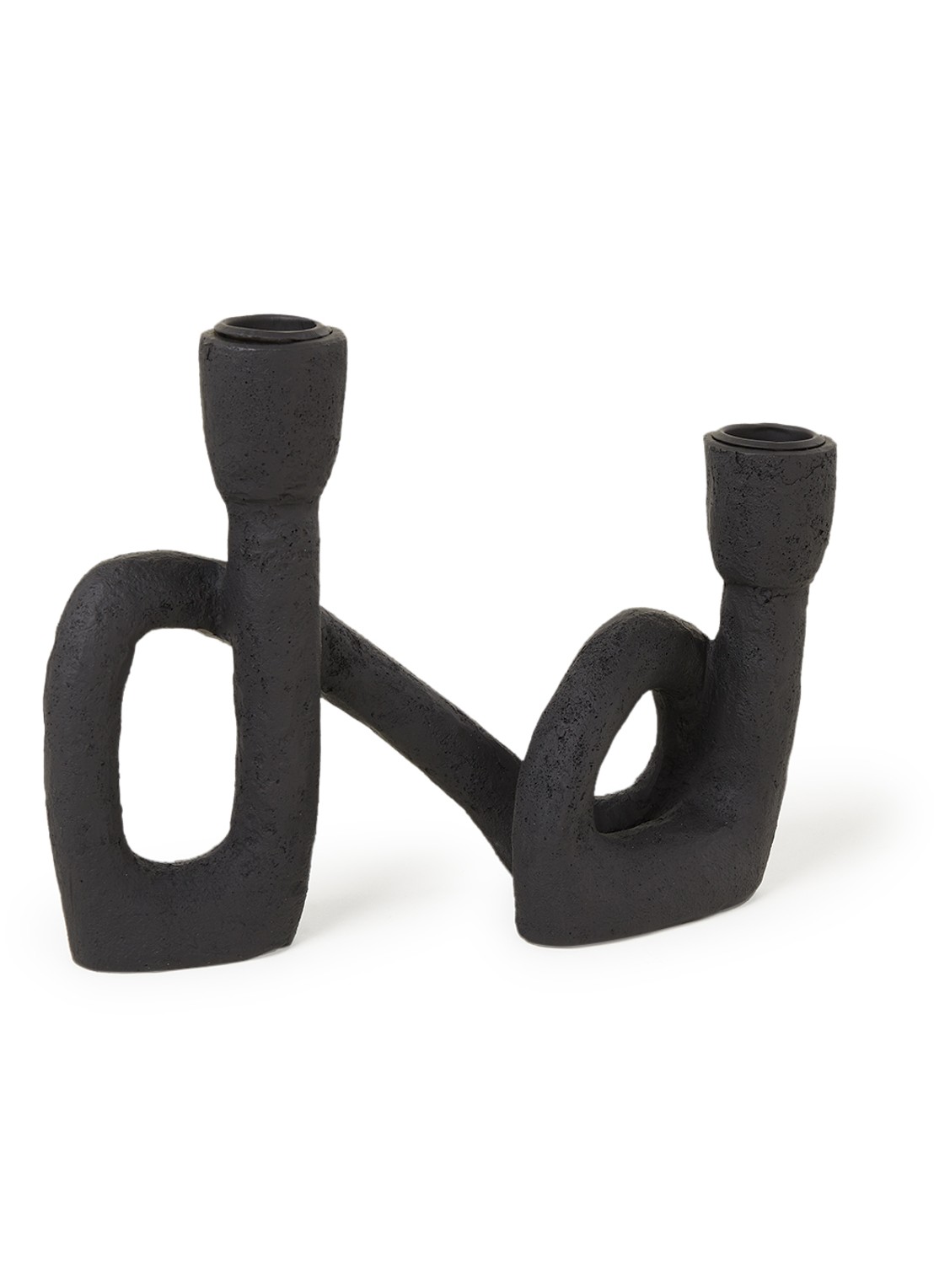 Bloomingville Mashel kandelaar 16,5 cm - voorkant 3 zwart