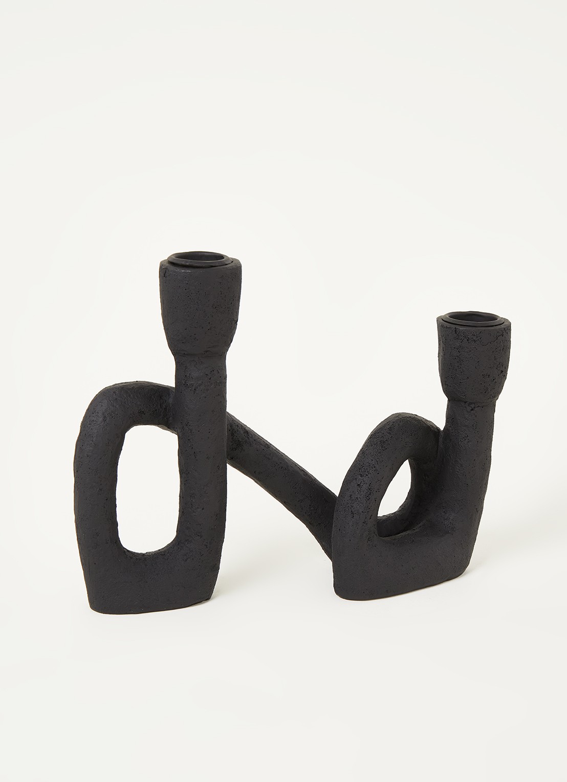 Bloomingville Mashel kandelaar 16,5 cm - voorkant 4 zwart
