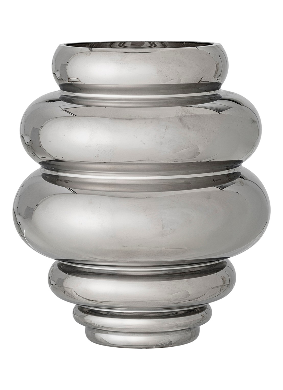 Bloomingville Zorya vaas 24 cm - voorkant zilver
