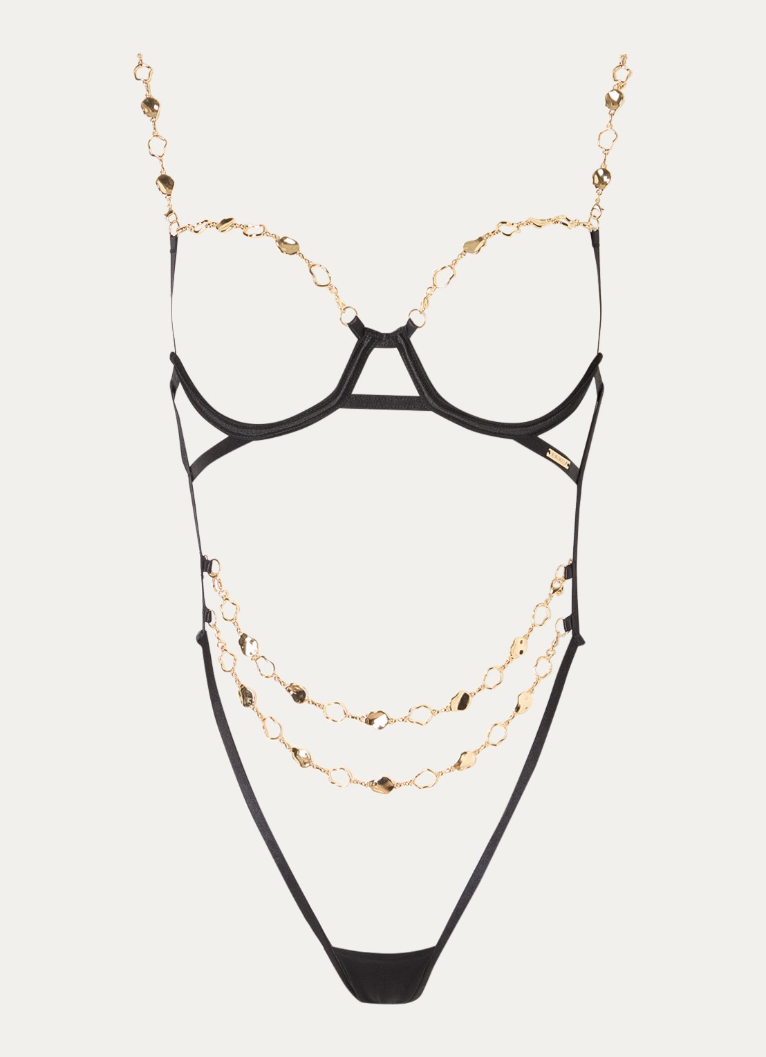 Bluebella Azalea body met kettingdetail - voorkant 2 zwart
