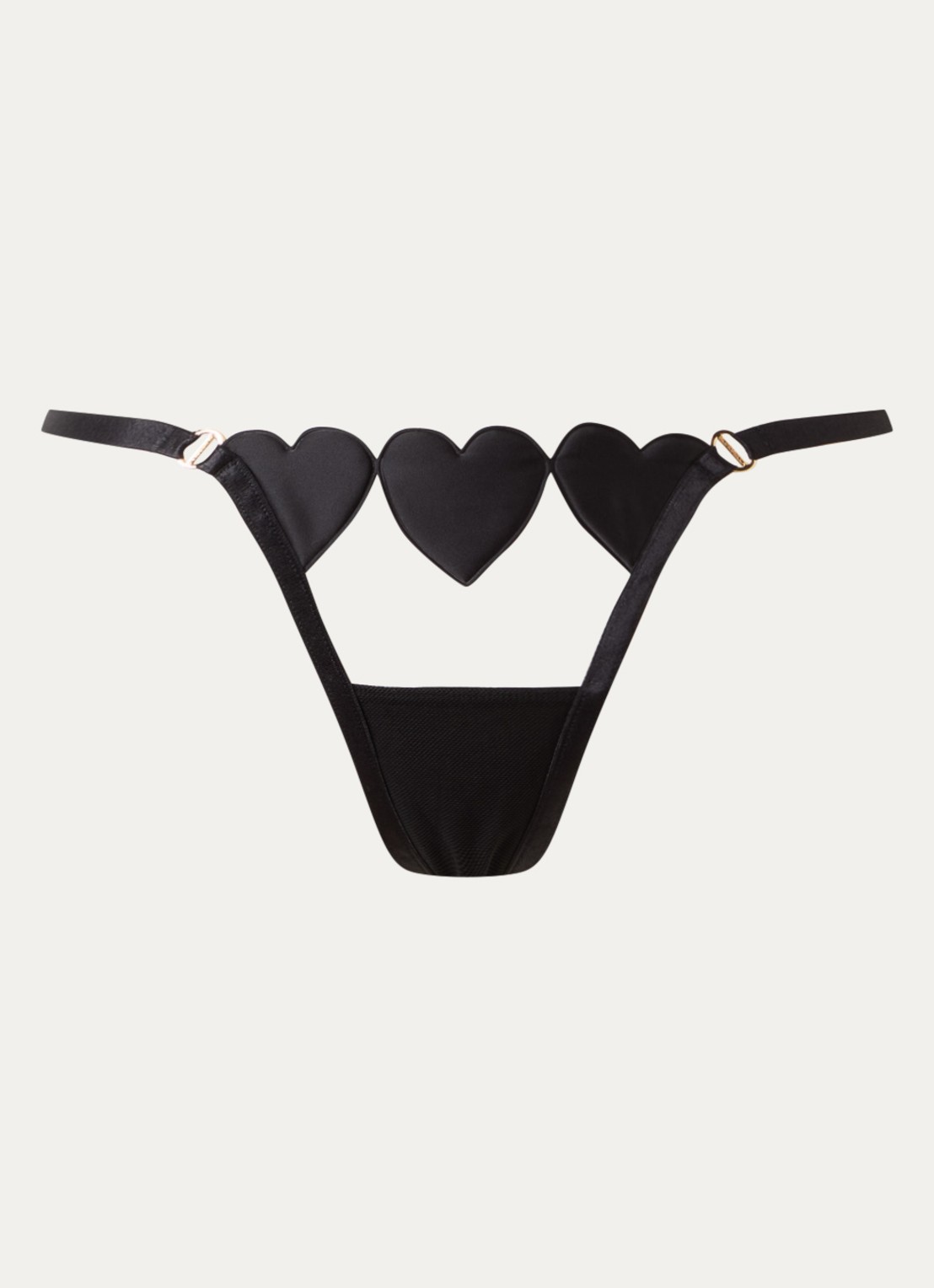 Bluebella Gia string met satijn - voorkant zwart