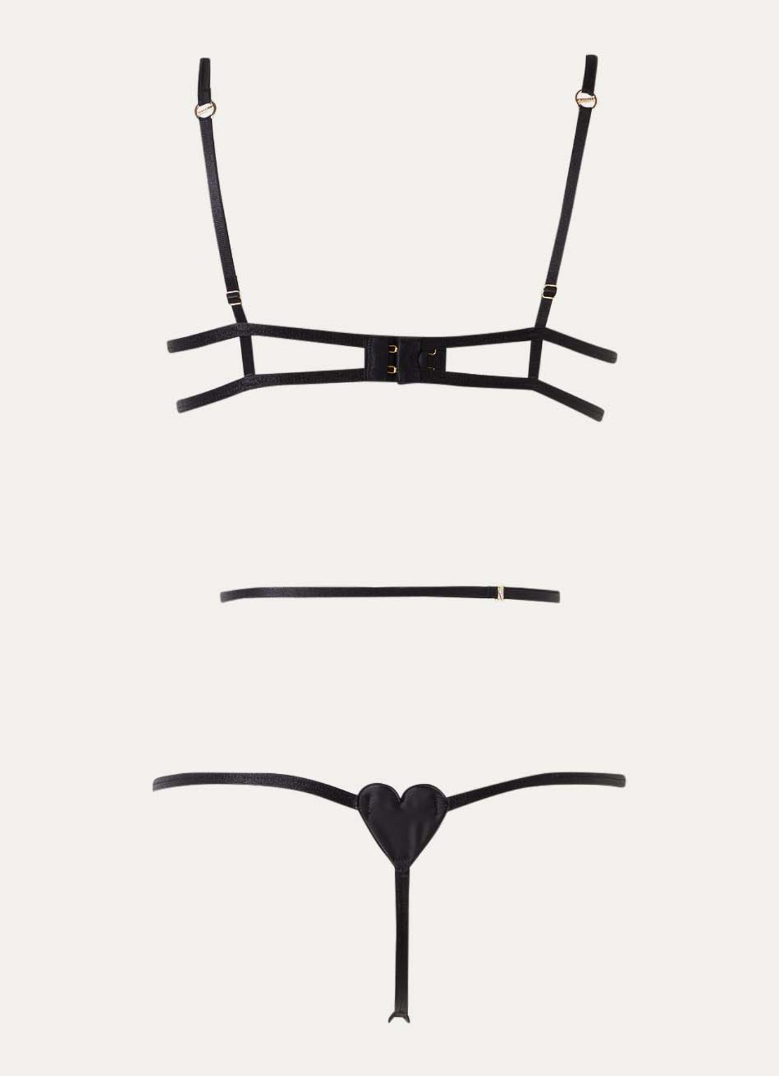 Bluebella Gia stringbody van satijn - achterkant zwart