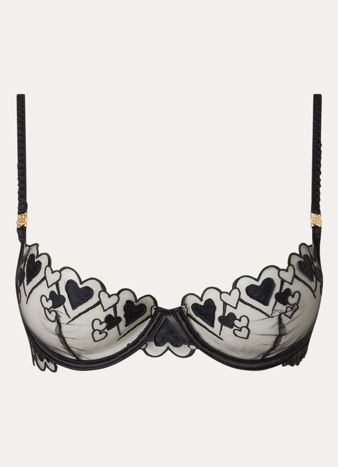 Bluebella Harlow beugel bh van mesh met borduring - voorkant 3 zwart