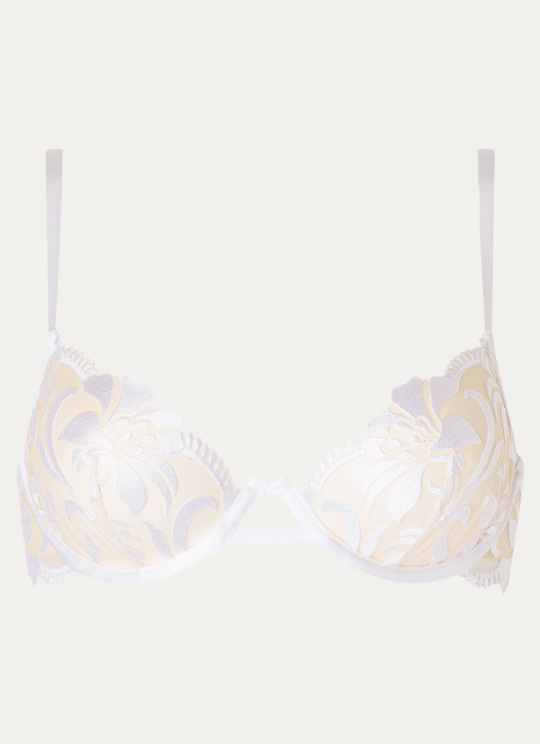 Bluebella Leonora beugel bh van mesh met borduring - voorkant 2 wit