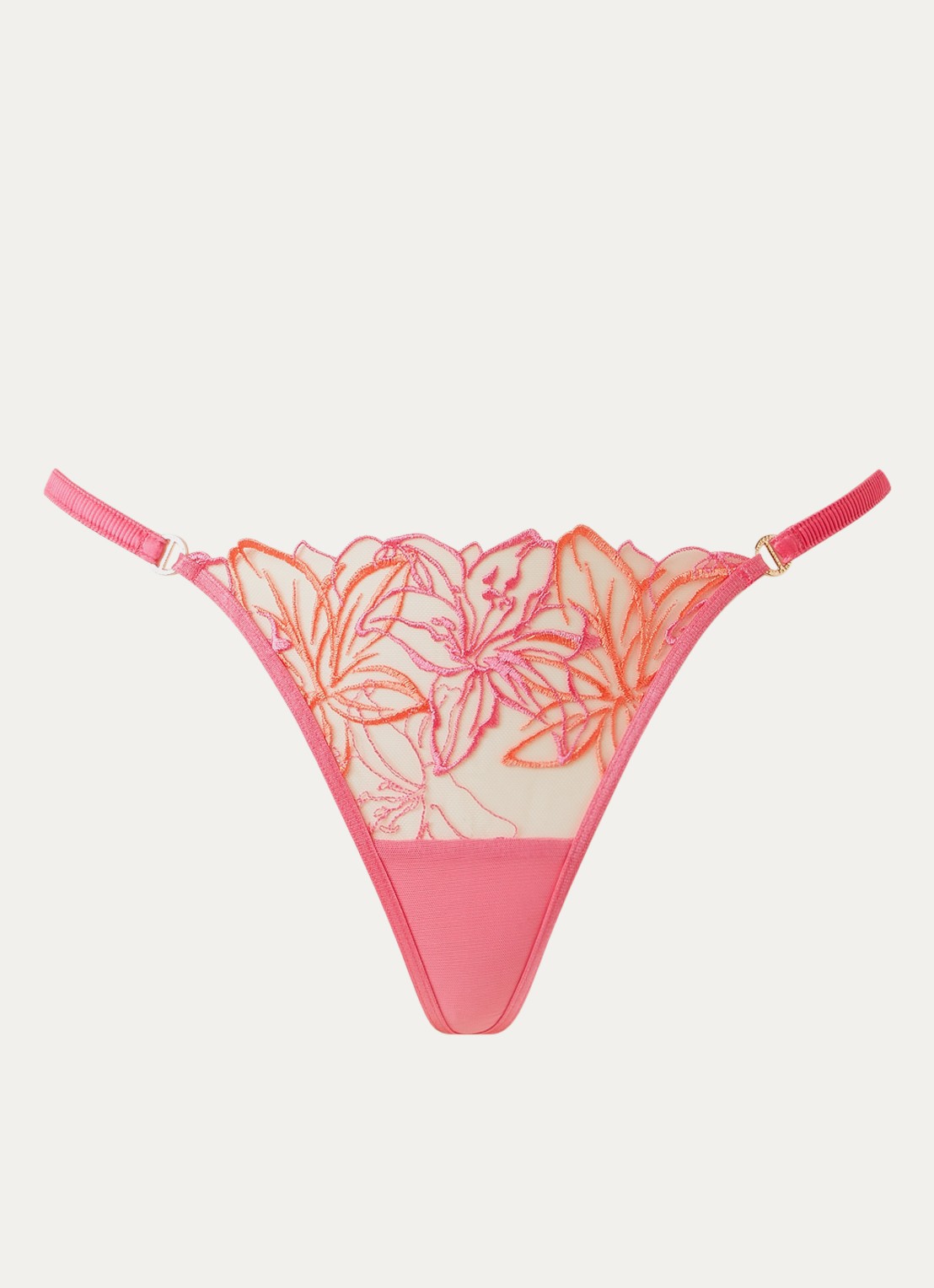 Bluebella Lily string van mesh met bloemborduring  - voorkant multicolor