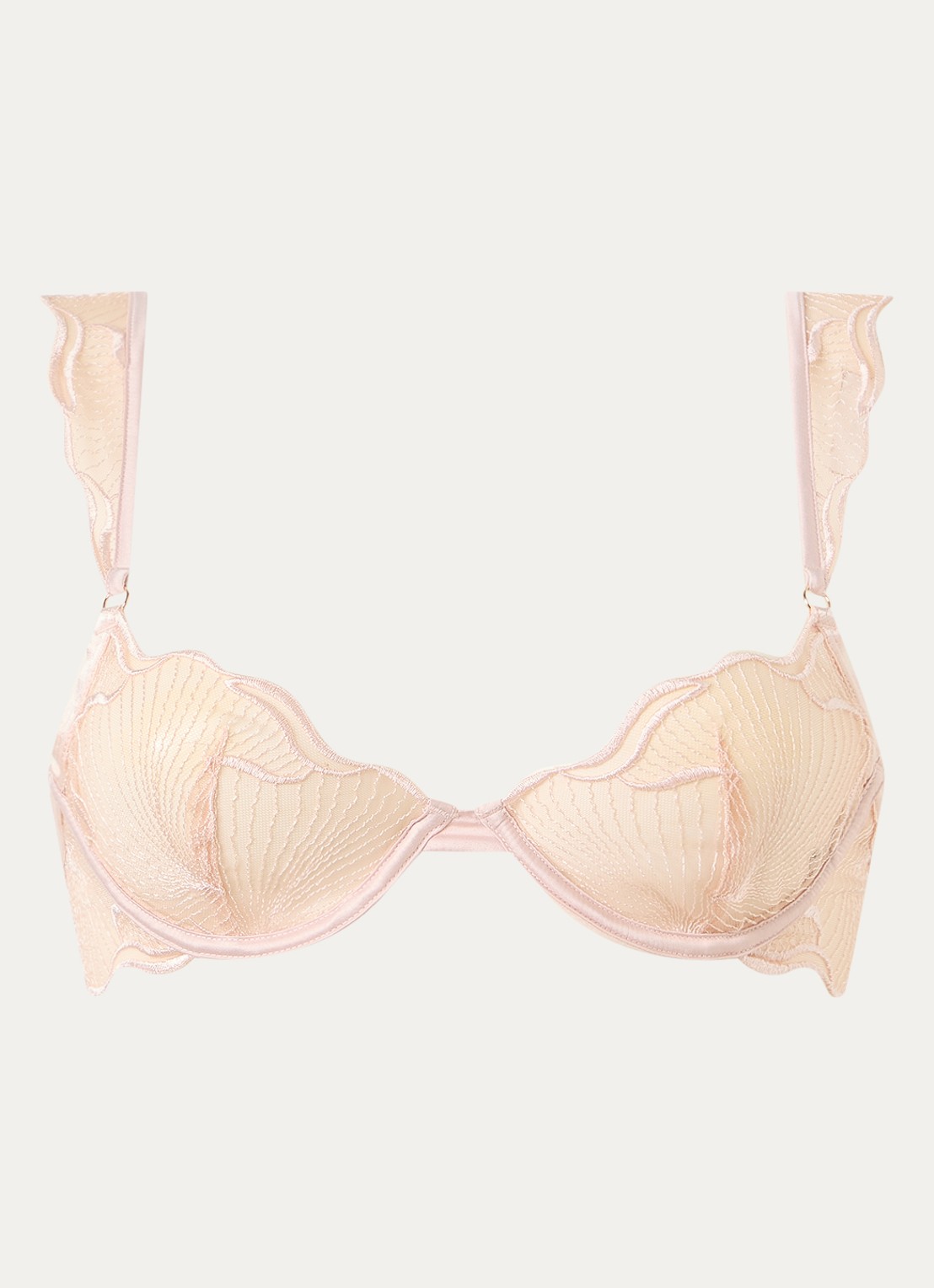 Bluebella Marabel beugel bh van mesh met borduuring - voorkant lichtroze