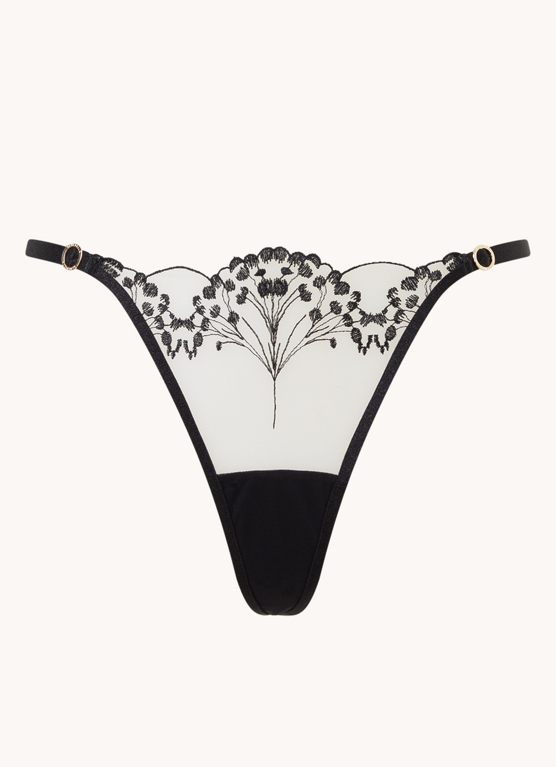 Bluebella Marisa string met borduring - voorkant 2 zwart