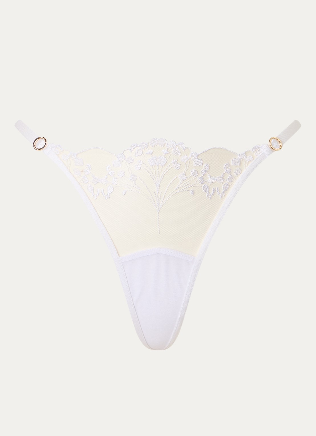 Bluebella Marisa string met borduring  - voorkant wit