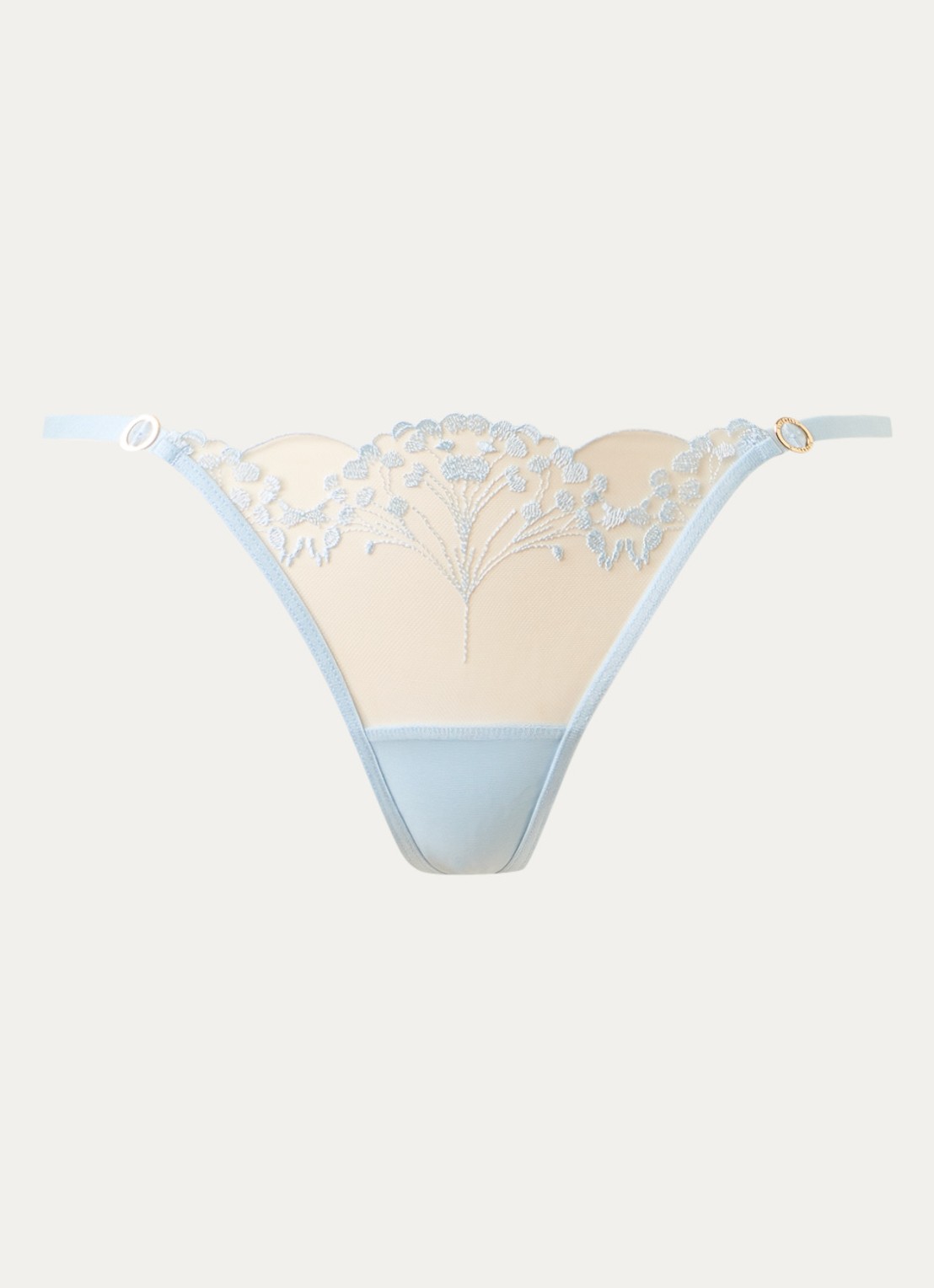Bluebella Marisa string met borduring - voorkant 4 lichtblauw