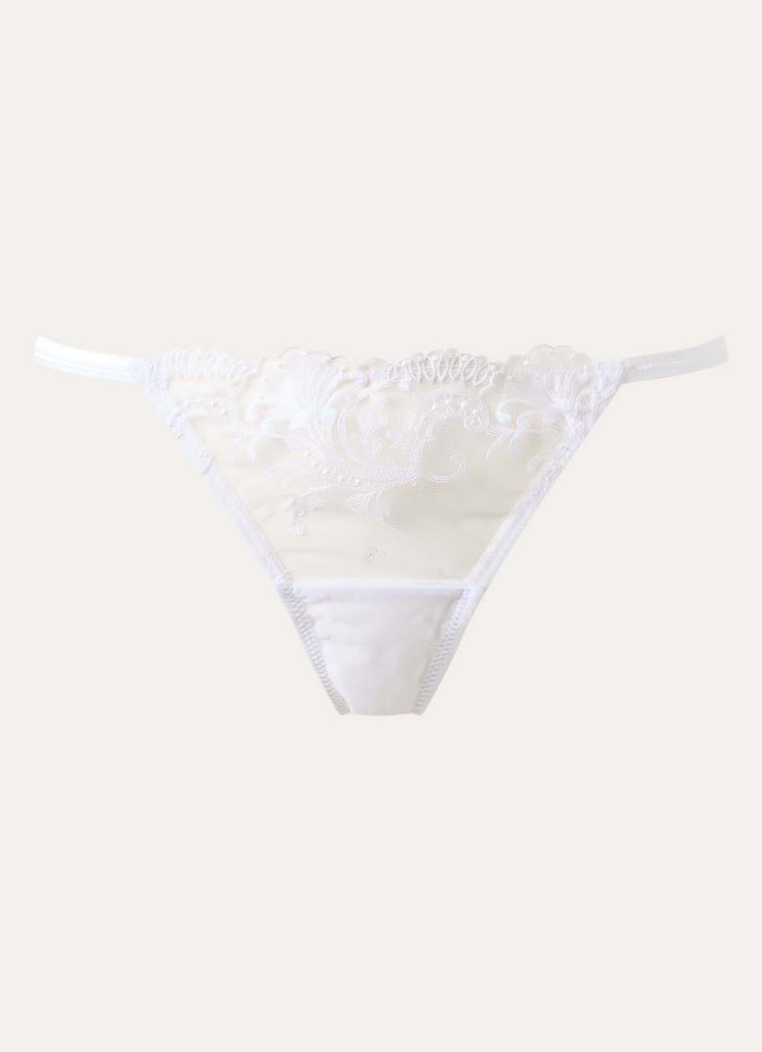 Bluebella Marseille slip van mesh met borduring - voorkant wit