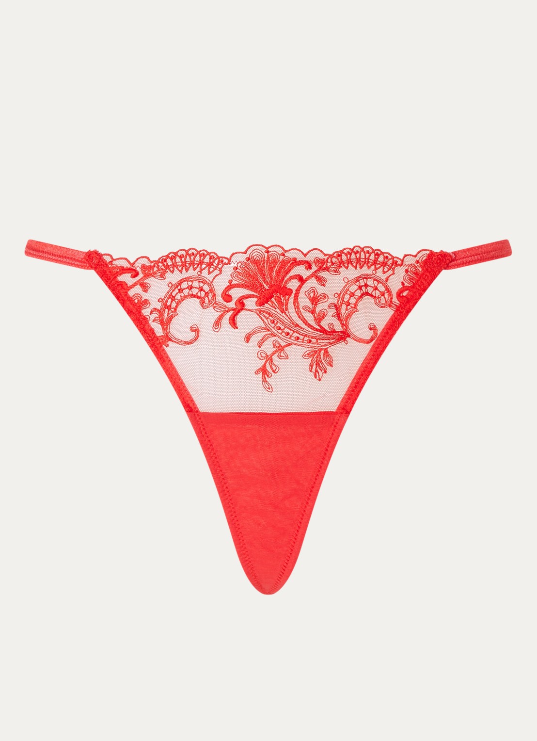 Bluebella Marseille string met borduring - voorkant rood