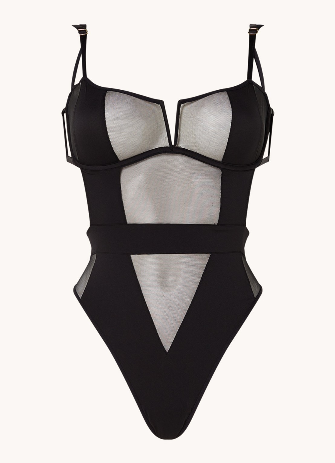 Bluebella Orla body met beugel en mesh - voorkant 2 zwart