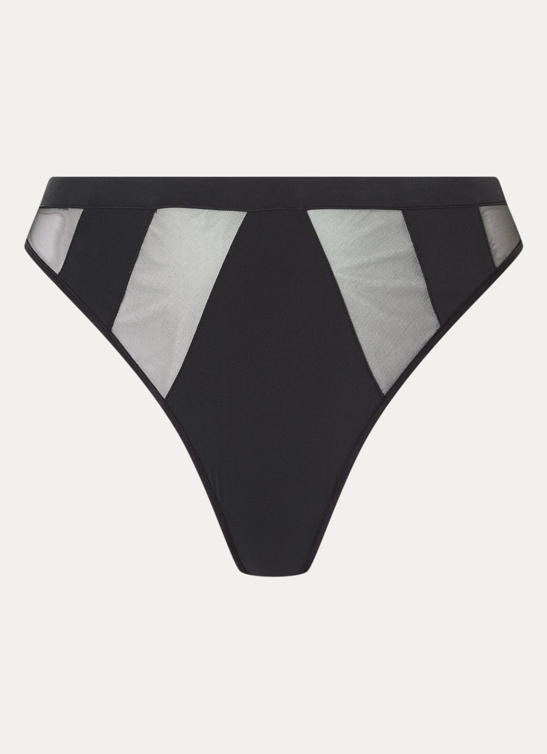 Bluebella Orla high waisted tanga met mesh - voorkant 3 zwart