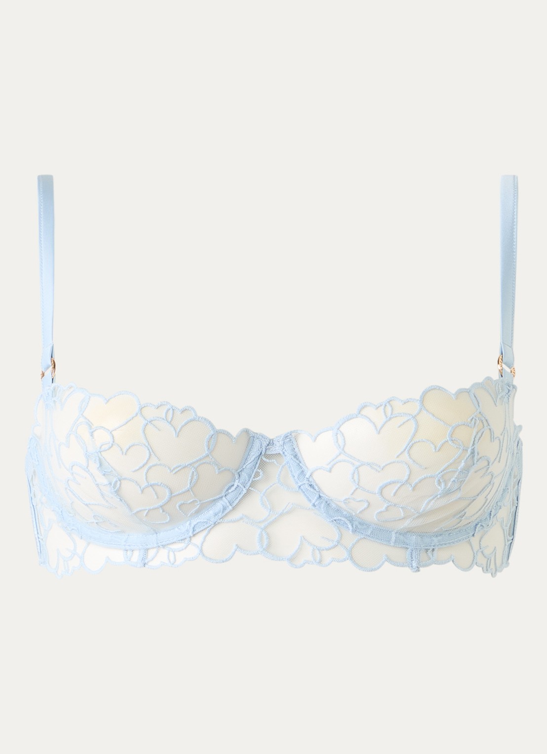 Bluebella Valentina beugel bh van mesh met borduring - voorkant 4 lichtblauw