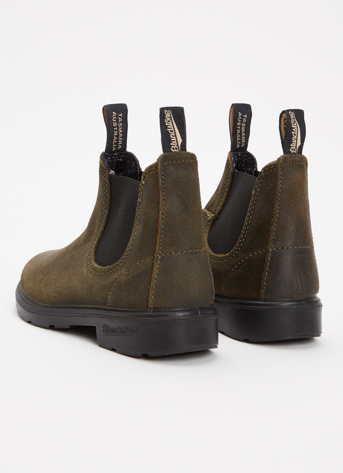 Blundstone 2496 chelsea boot van suède - achterkant olijfgroen