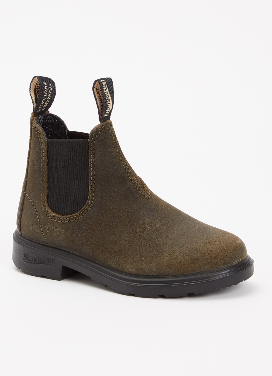 Blundstone 2496 chelsea boot van suède - voorkant 3 olijfgroen