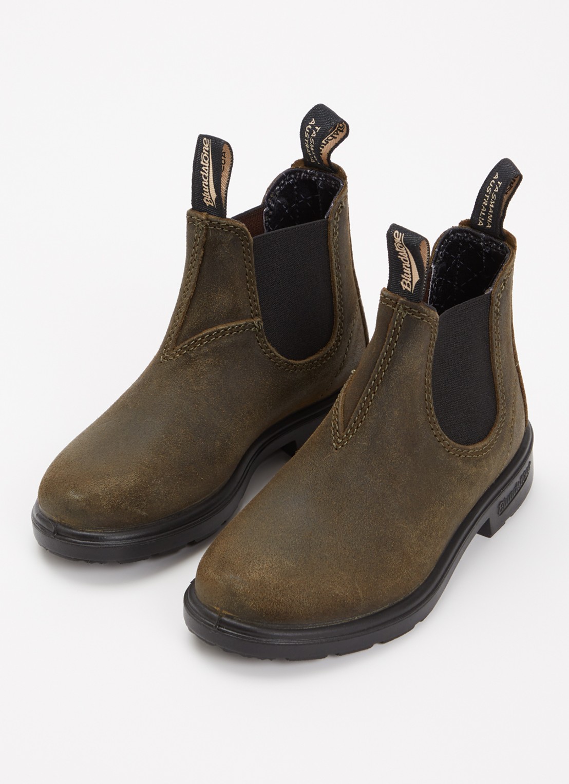 Blundstone 2496 chelsea boot van suède - voorkant 4 olijfgroen