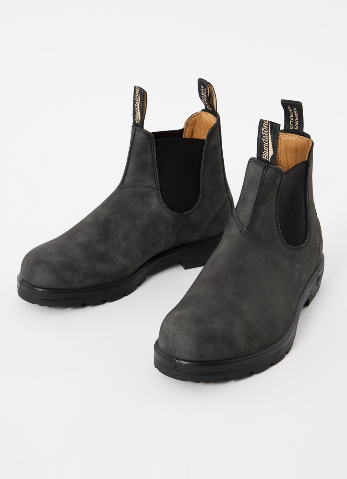 Blundstone Classic 587 chelsea boot van nubuck - detail zwart