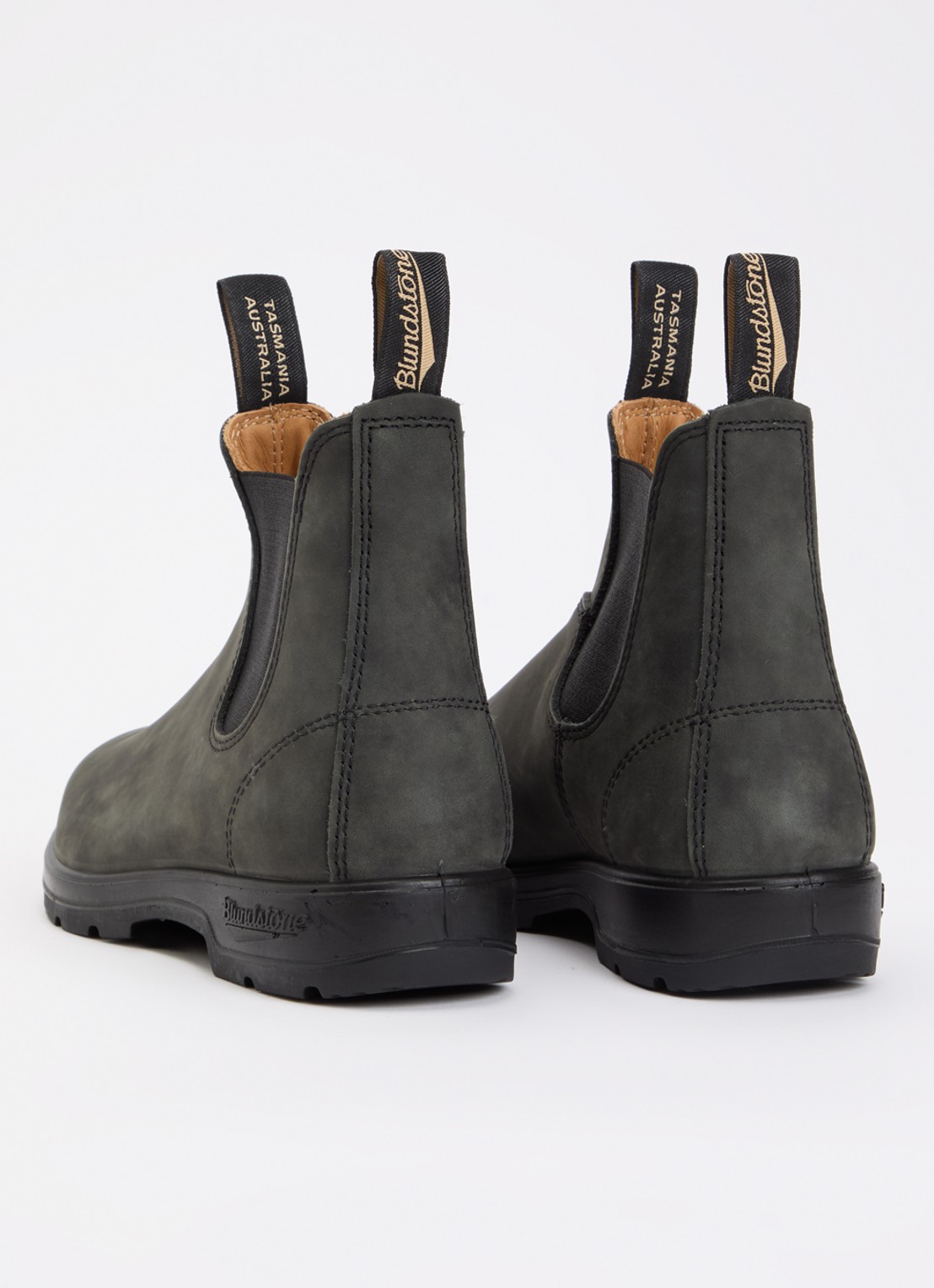 Blundstone Classic 587 chelsea boot van nubuck - achterkant 3 bronsgroen