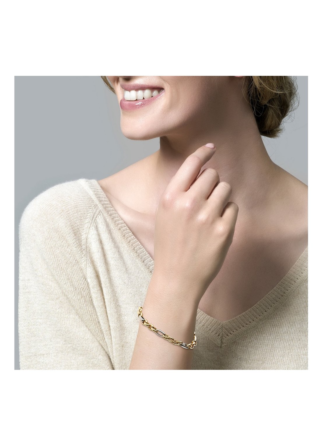 Blush Armband van 14 karaat geel- en witgoud 2170BGO - voorkant 5 geelgoud
