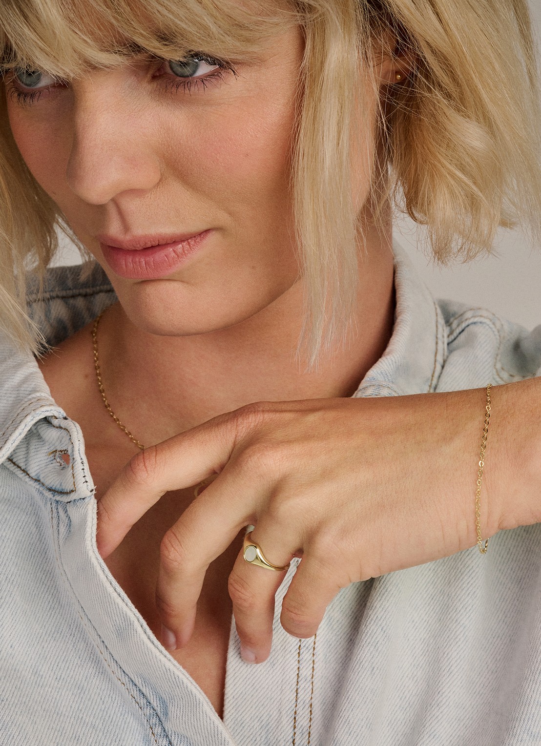 Blush Armband van 14 karaat geelgoud 2265YGO - detail goud