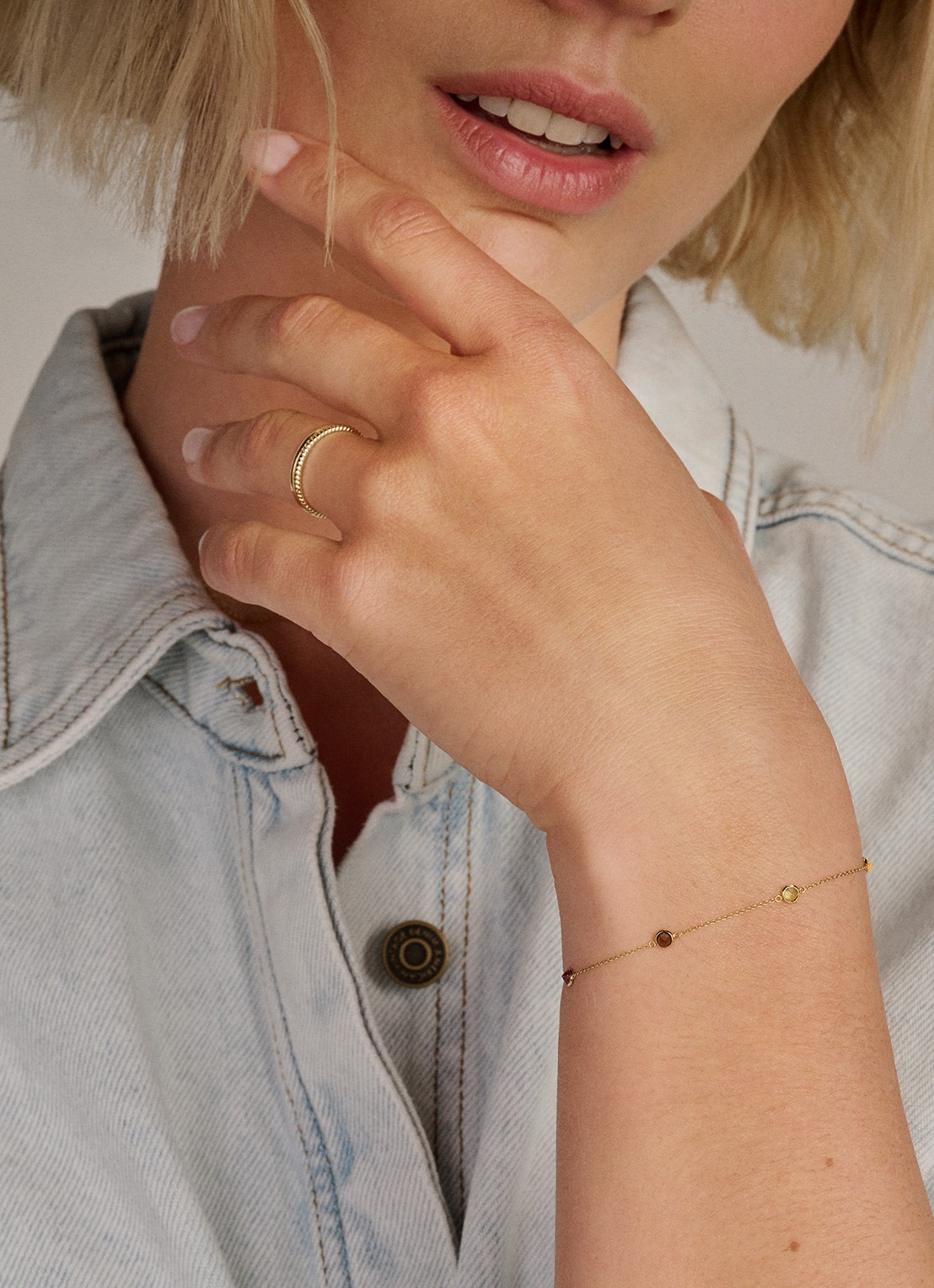 Blush Armband van 14 karaat geelgoud 2266YFC  - detail goud