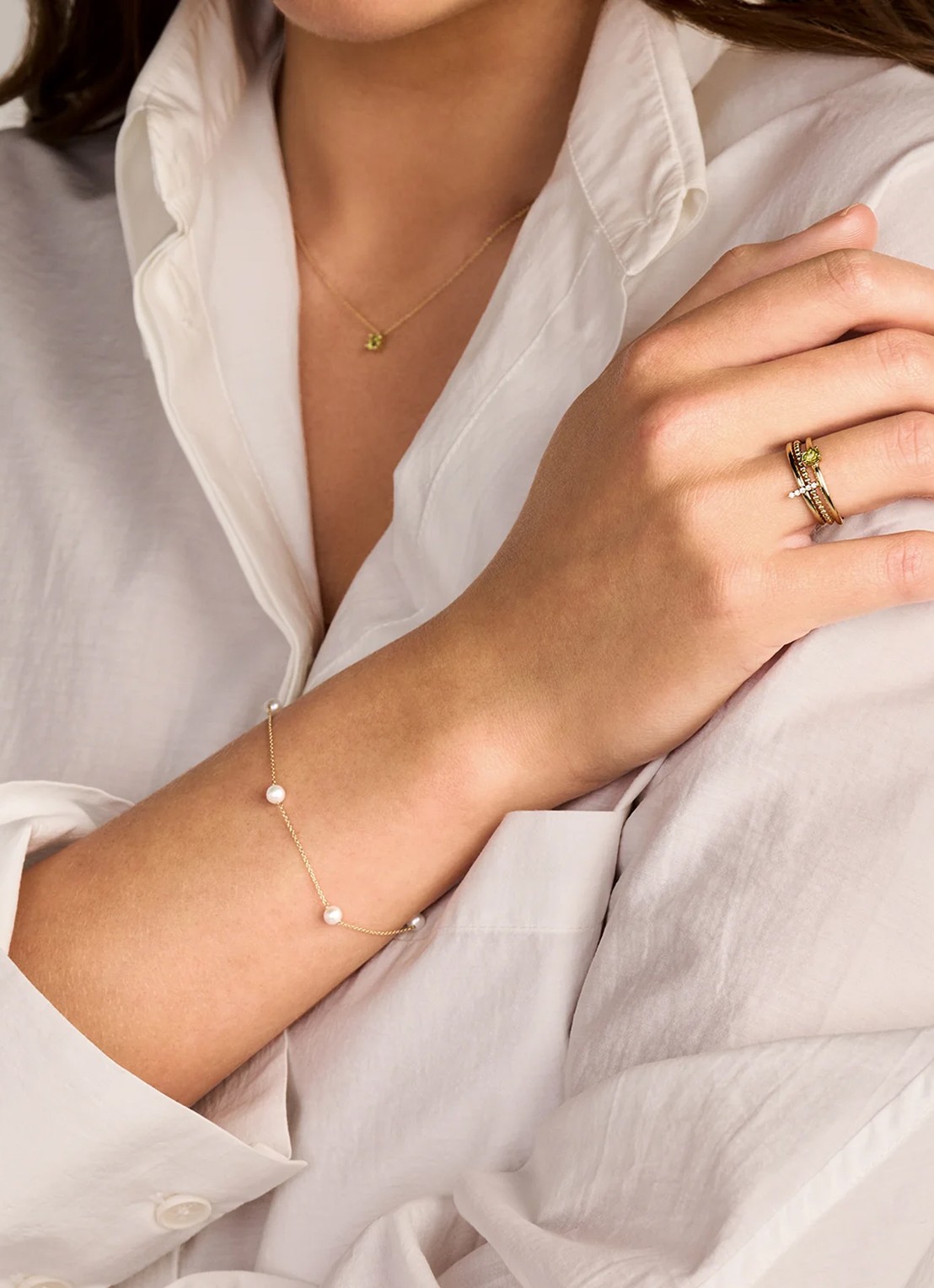 Blush Armband van 14 karaat geelgoud met parels 2248YPW - voorkant 2 goud