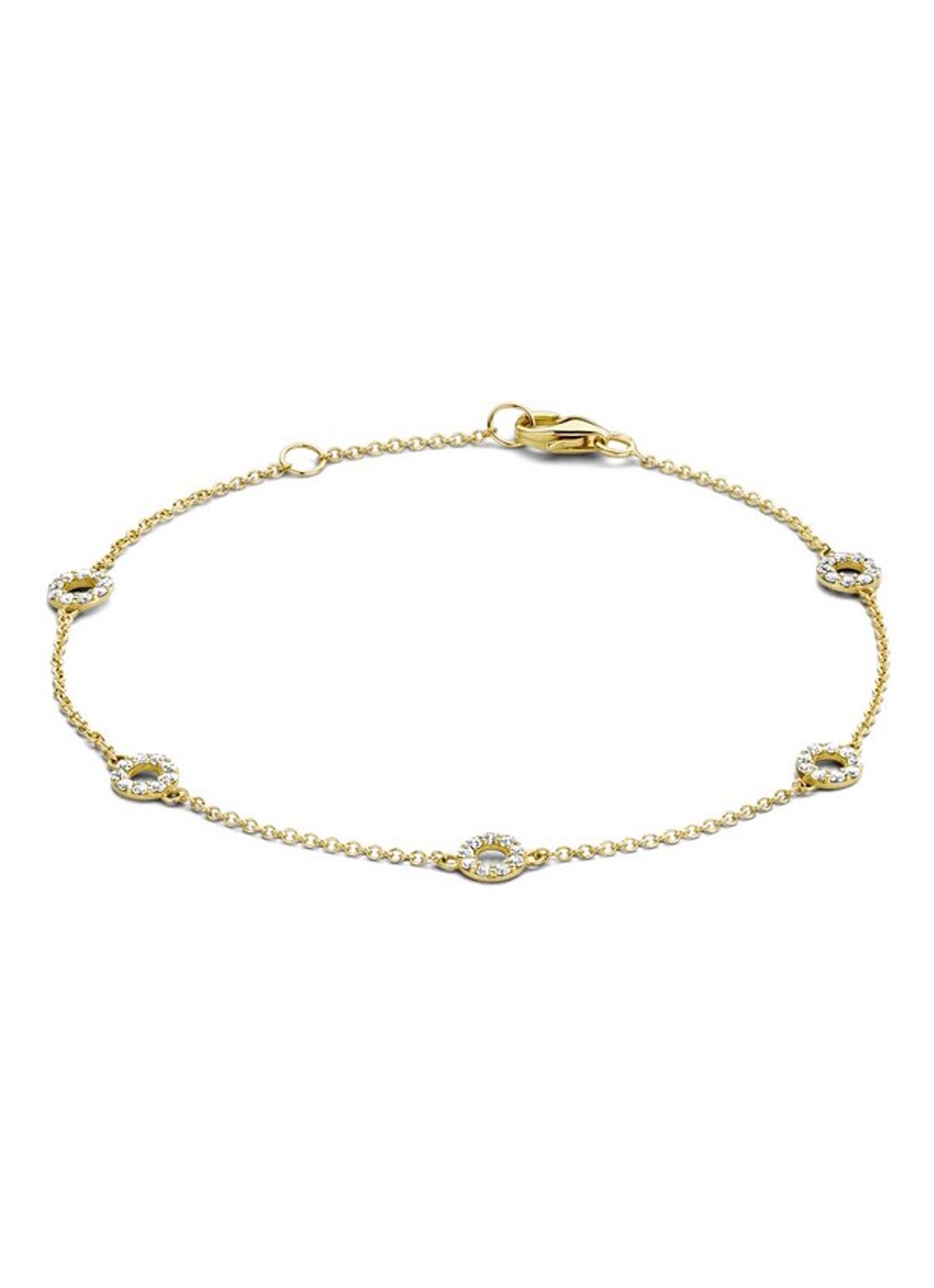 Blush Armband van 14 karaat geelgoud met zirkonia 2200YZI - voorkant geelgoud