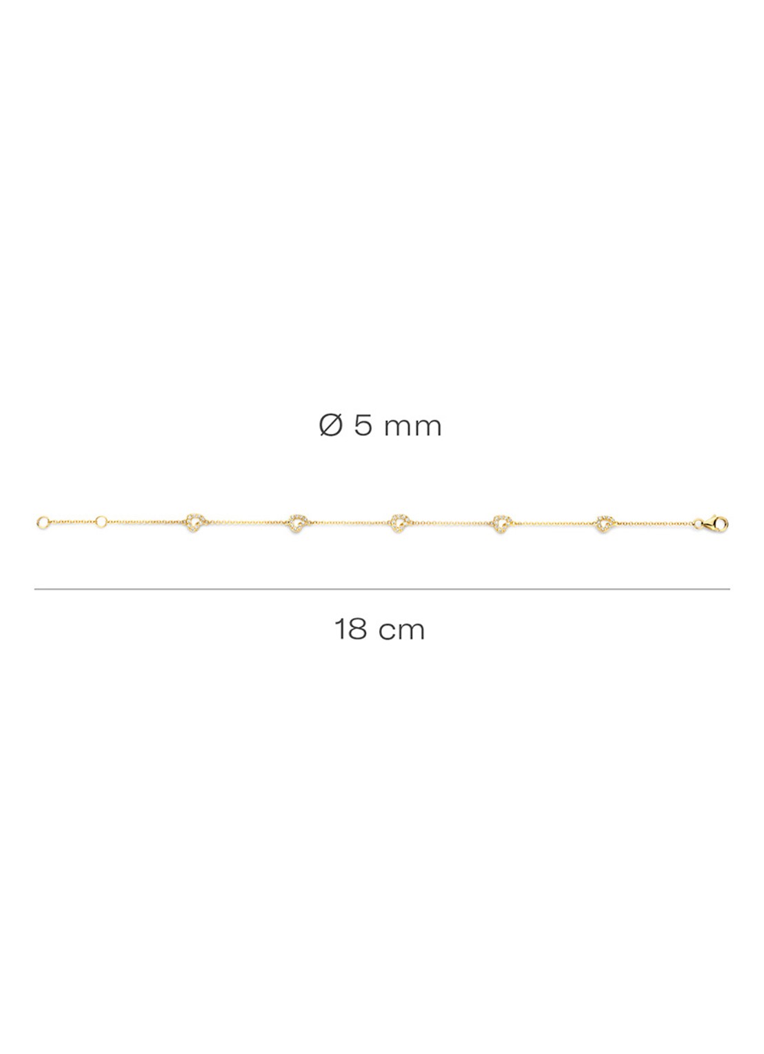 Blush Armband van 14 karaat geelgoud met zirkonia 2211YZI  - detail geelgoud