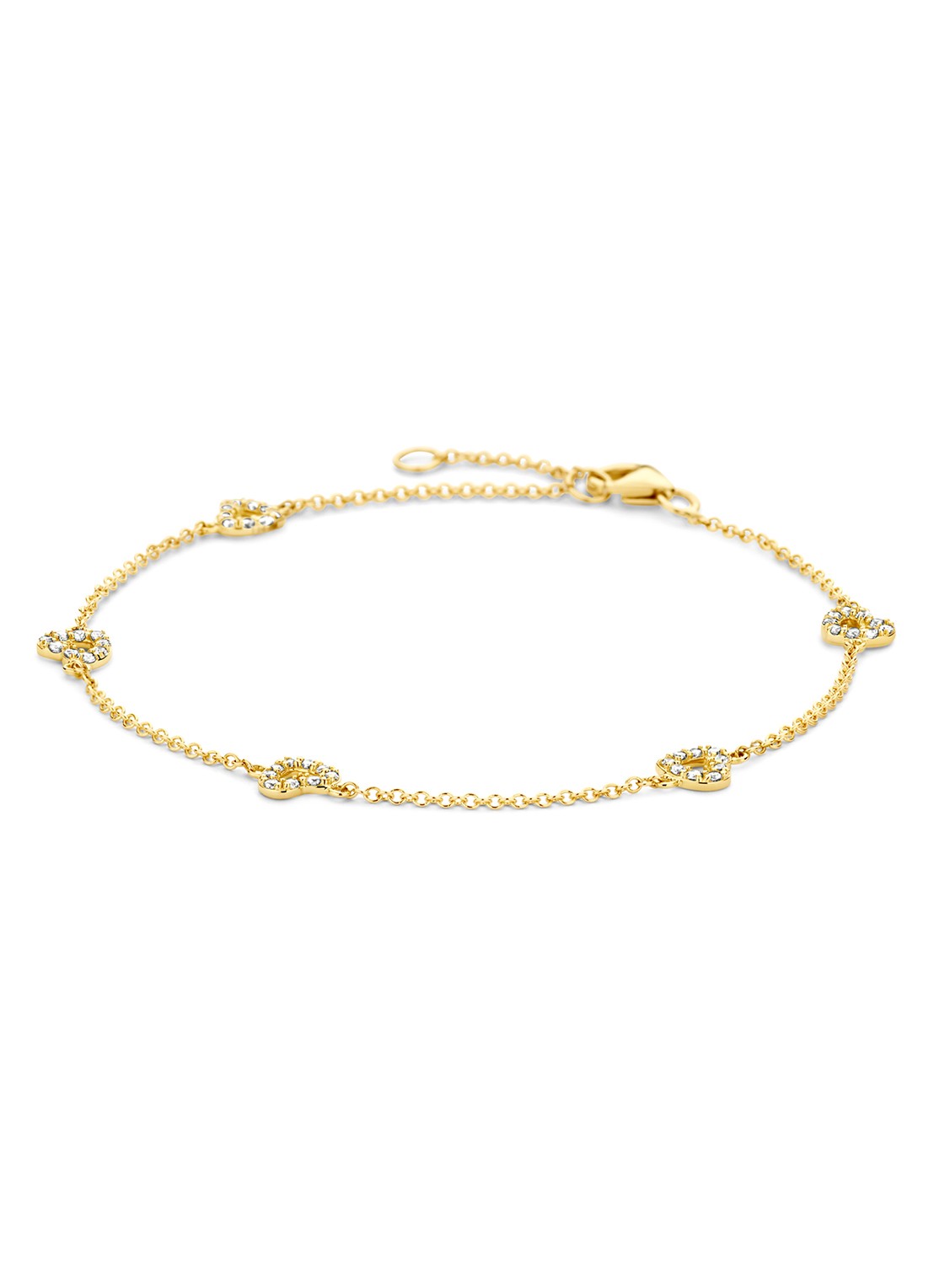 Blush Armband van 14 karaat geelgoud met zirkonia 2211YZI  - voorkant 2 geelgoud