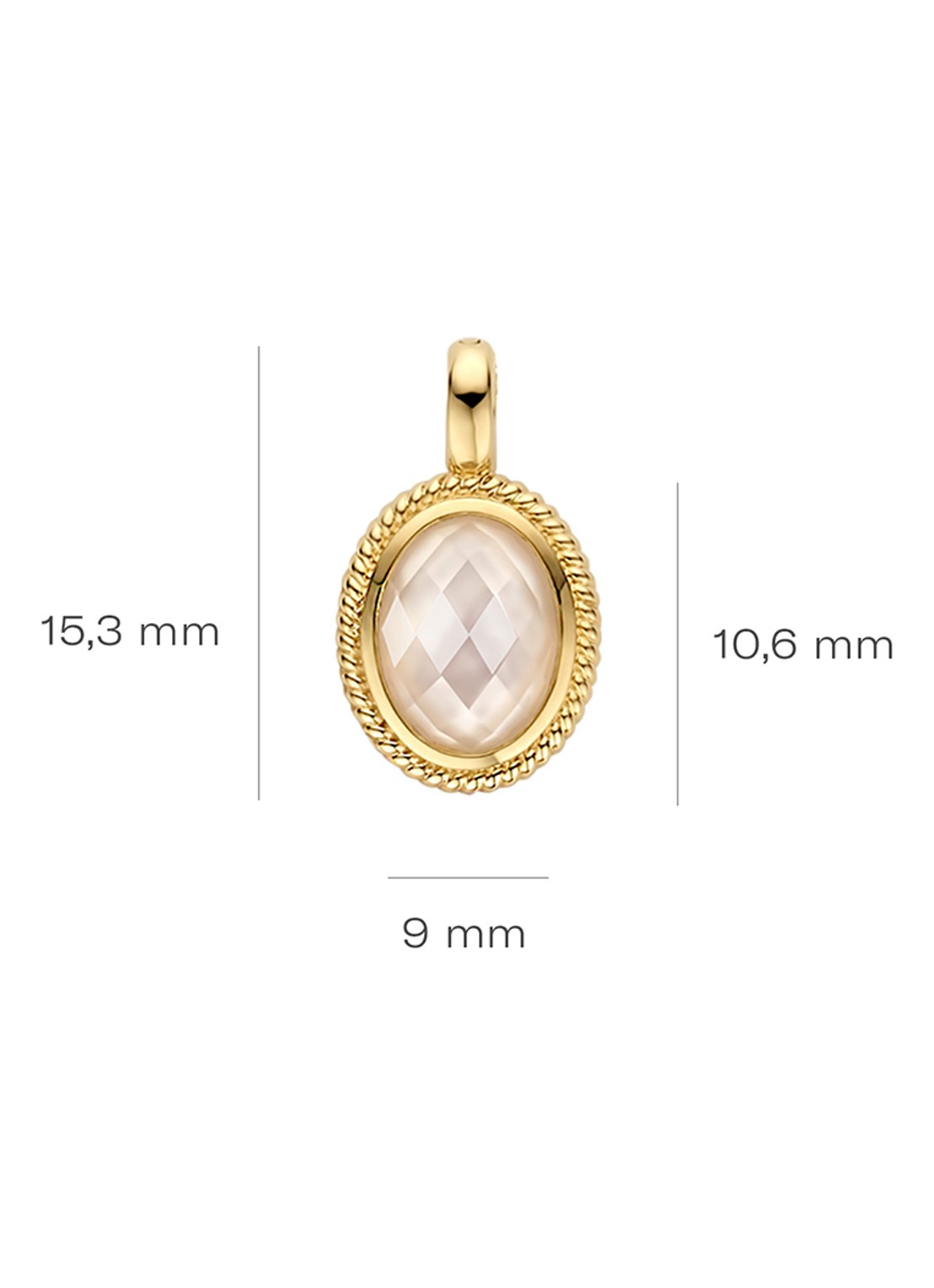 Blush Hanger van 14 karaat geelgoud 6097YMQ  - detail goud