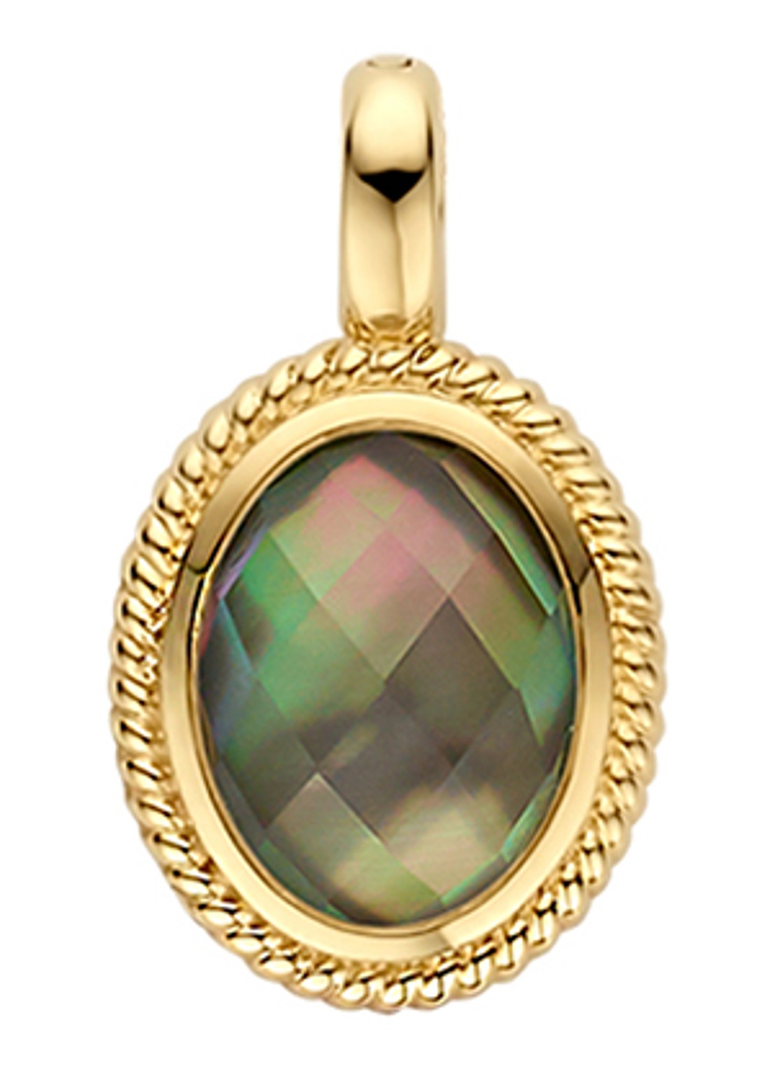 Blush Hanger van 14 karaat geelgoud met kristal 6097YBQ - voorkant goud