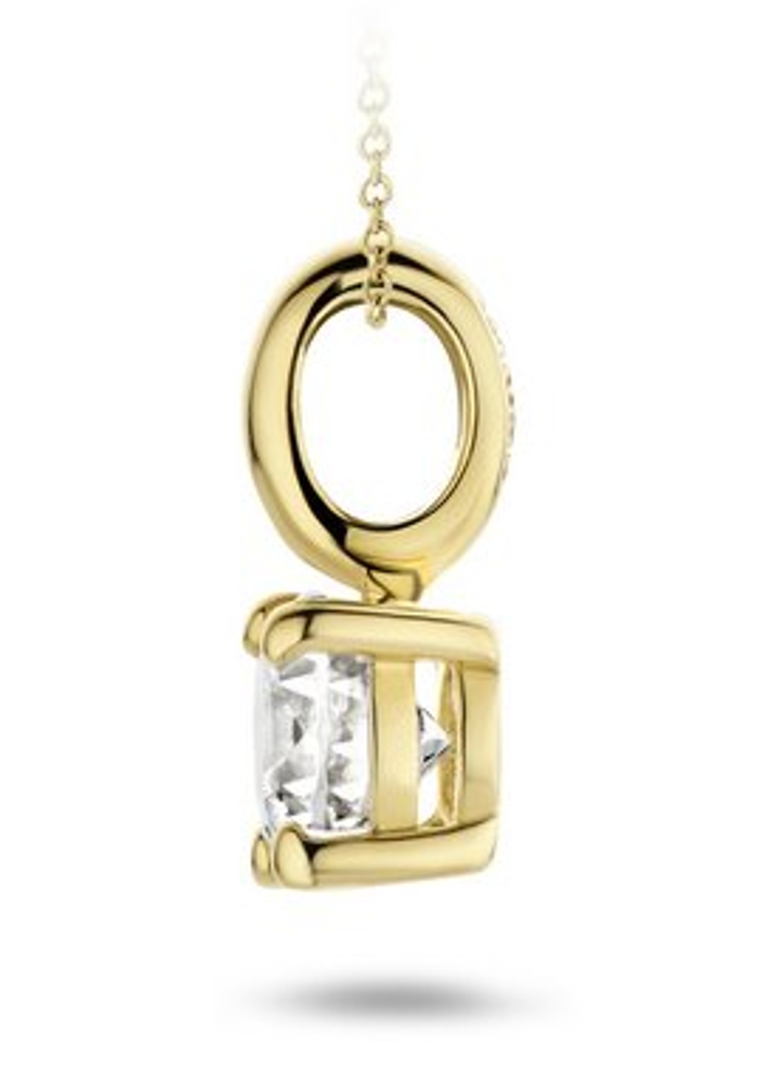 Blush Hanger van 14 karaat geelgoud met zirkonia 6092YZI - voorkant 2 geelgoud