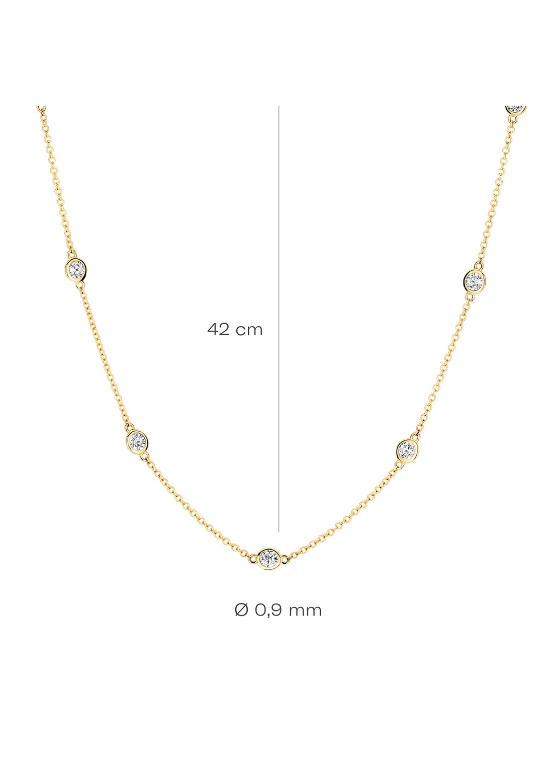 Blush Ketting van 14 karaat geelgoud 3172YZI - detail 2 goud