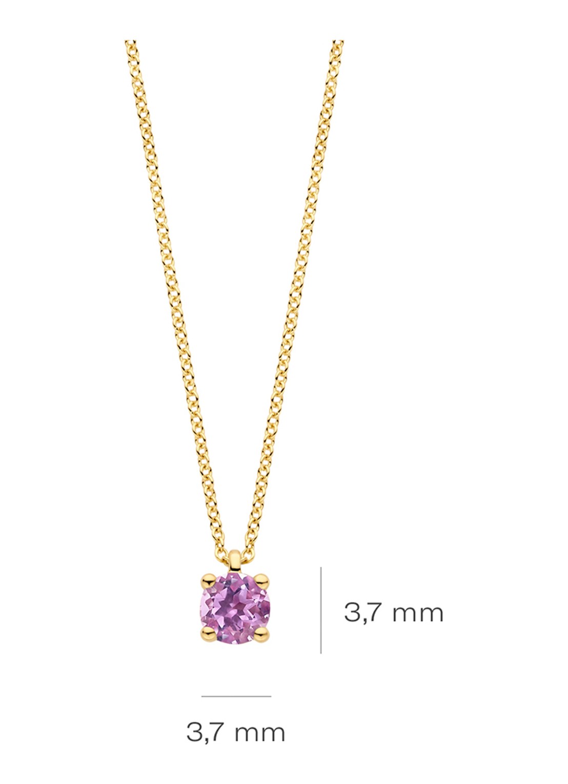 Blush Ketting van 14 karaat geelgoud met amesthist 3200YPA - detail 4 geelgoud