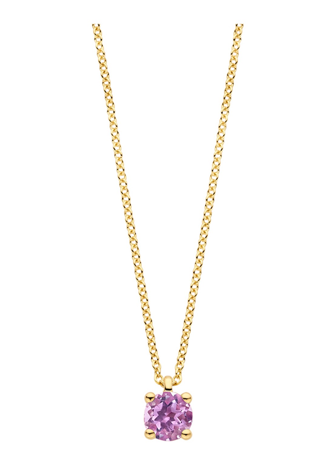 Blush Ketting van 14 karaat geelgoud met amesthist 3200YPA - voorkant geelgoud
