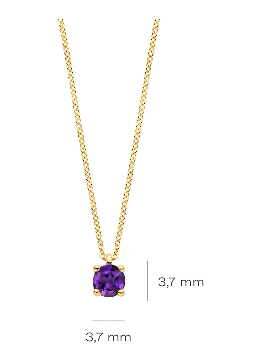 Blush Ketting van 14 karaat geelgoud met amethist 3200YAM  - detail 4 geelgoud
