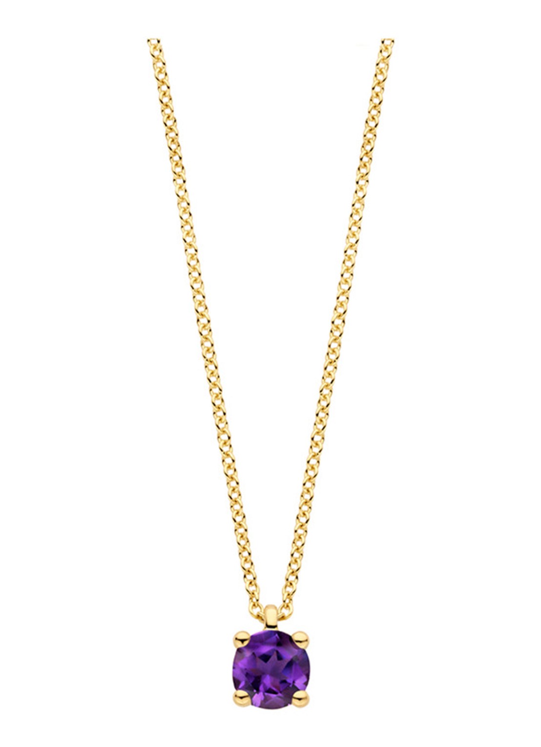 Blush Ketting van 14 karaat geelgoud met amethist 3200YAM  - voorkant geelgoud