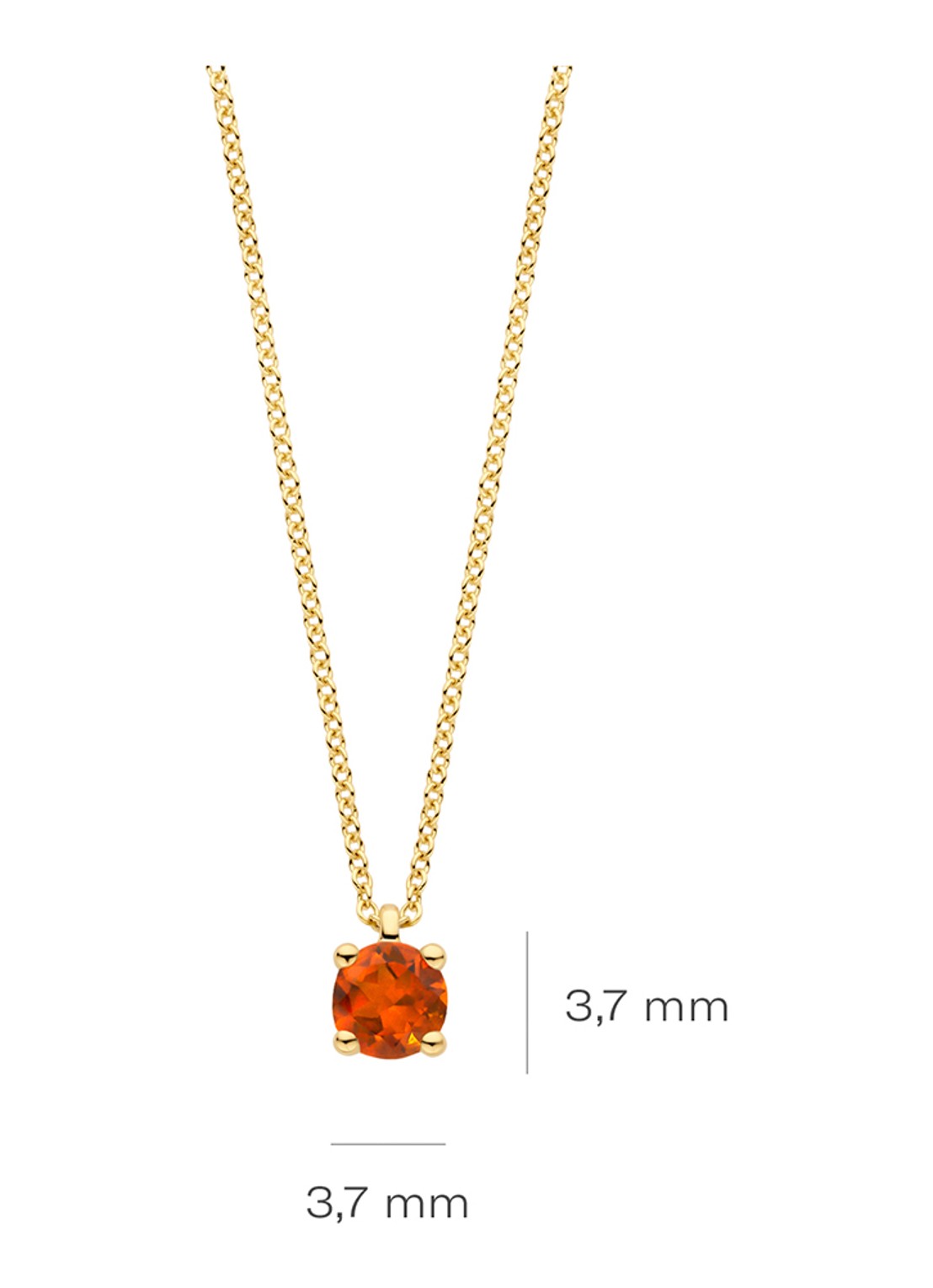 Blush Ketting van 14 karaat geelgoud met citrien 3200YCI - detail 2 geelgoud