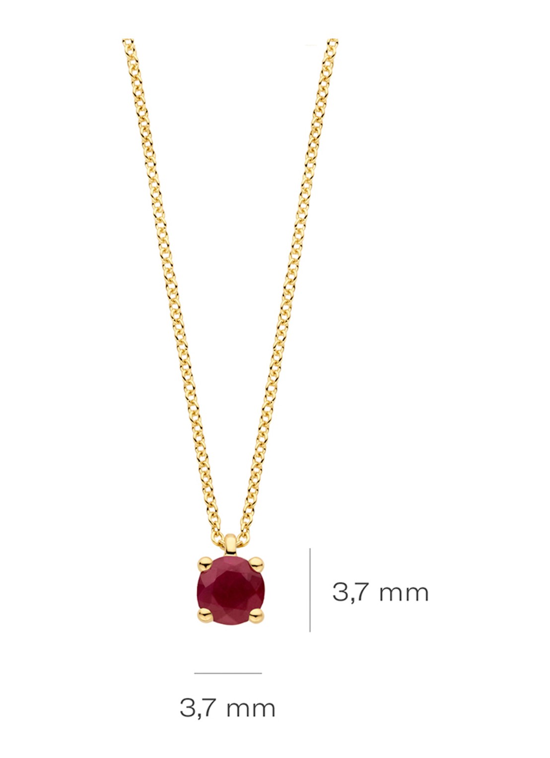 Blush Ketting van 14 karaat geelgoud met robijn 3200YRU  - detail 4 geelgoud