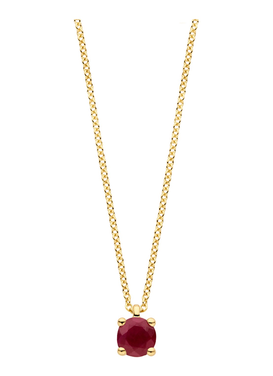 Blush Ketting van 14 karaat geelgoud met robijn 3200YRU  - voorkant geelgoud